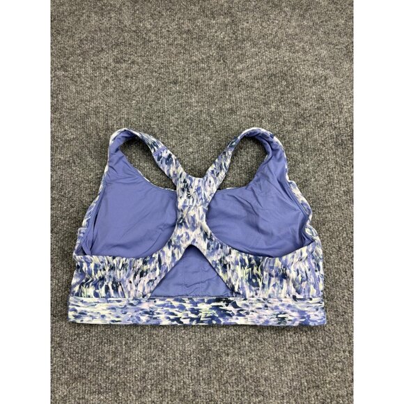 Athleta Sports Bra Womens Small Blue Geometric Racerback Removable Pads Yoga - Picture 4 of 6